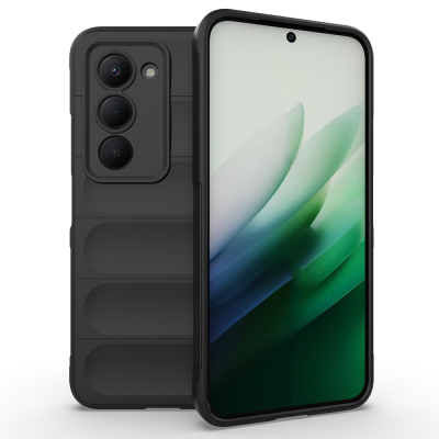 Xiaomi Redmi 15 Kılıf Esnek TPU Oyuklu Arka Yüzey Tasarımlı Zore Etnik Silikon Kapak Siyah