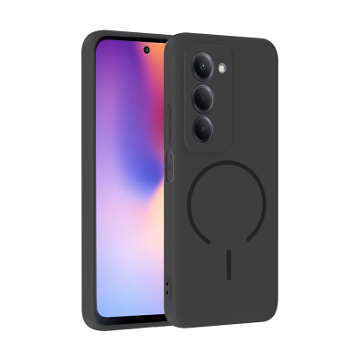 Xiaomi Redmi 15 Kılıf M-safe Şarj Özellikli Zore Meta Kapak Siyah