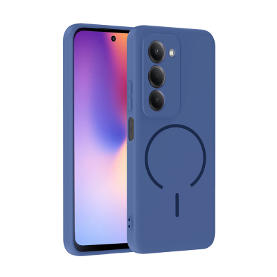 Xiaomi Redmi 15 Kılıf M-safe Şarj Özellikli Zore Meta Kapak Lacivert