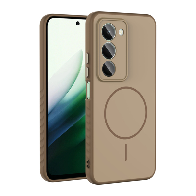 Xiaomi Redmi 15 Kılıf M-safe Şarj Özellikli Zore Tea Kapak Gold