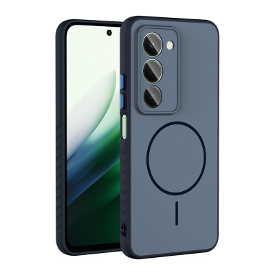 Xiaomi Redmi 15 Kılıf M-safe Şarj Özellikli Zore Tea Kapak Lacivert