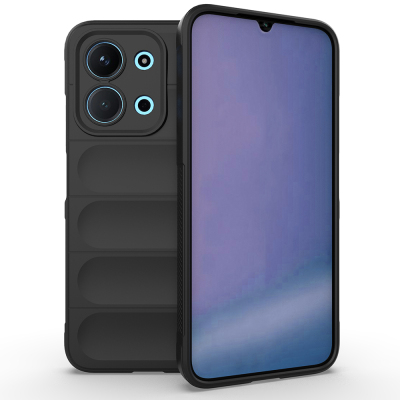 Xiaomi Redmi 15C 4G Case Flexible TPU Hollow Back Surface Design Zore Ethnic Silicone Cover Black