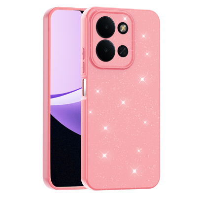 Xiaomi Redmi 15C Case with Camera Protection, Glittery Luxury Zore Cotton Cover Açık Pembe