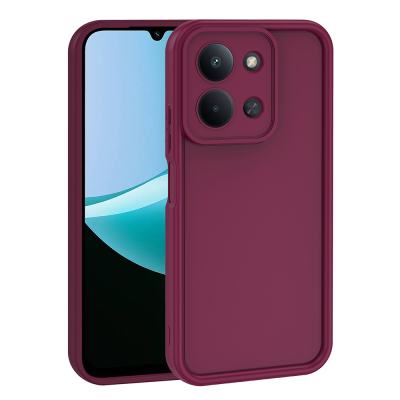 Xiaomi Redmi 15C Case with Camera Protection Zore Ananas Design Cover Plum