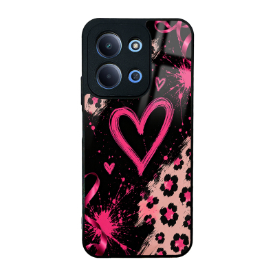 Xiaomi Redmi 15C Case with Camera Protector, Patterned Zore Lusi Cover Pembe Kalp