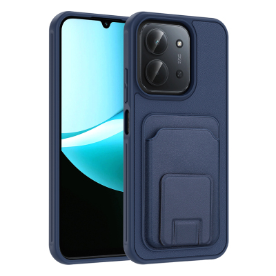 Xiaomi Redmi 15C Case with Card Holder TPU Zore Bikart Cover Navy blue