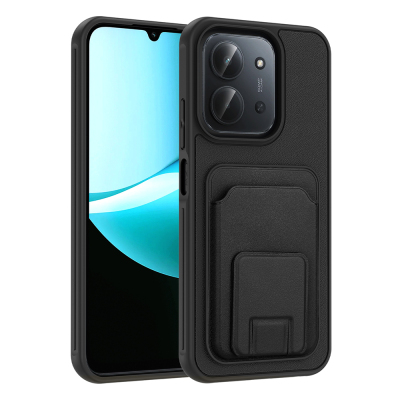 Xiaomi Redmi 15C Case with Card Holder TPU Zore Bikart Cover Black