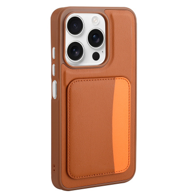 Xiaomi Redmi 15C Case with Card Holder Zore X-Card Silicone Cover Brown