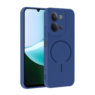 Xiaomi Redmi 15C Case Zore Meta Cover with M-safe Charging Feature Navy blue