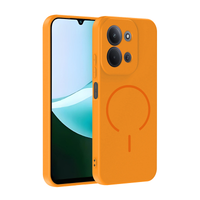 Xiaomi Redmi 15C Case Zore Meta Cover with M-safe Charging Feature Orange