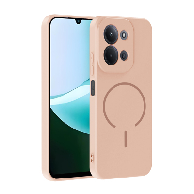 Xiaomi Redmi 15C Case Zore Meta Cover with M-safe Charging Feature Rose Pembe