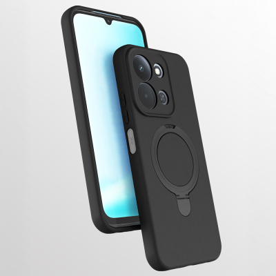 Xiaomi Redmi 15C Kılıf M-safe Şarj Özellikli Standlı Zore Samara Kapak Siyah