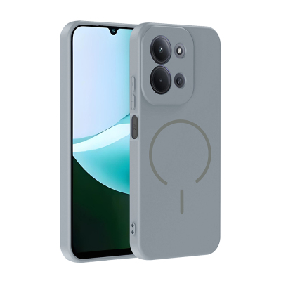 Xiaomi Redmi 15C Kılıf M-safe Şarj Özellikli Zore Meta Kapak Titanyum-Gri