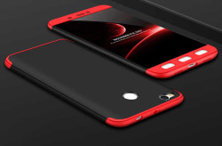 Xiaomi Redmi 4x Kılıf Zore Ays Kapak Siyah-Kırmızı
