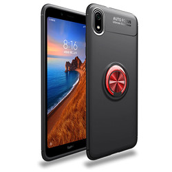 Xiaomi Redmi 7A Case Zore Ravel Silicon Cover Black-Red
