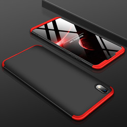 Xiaomi Redmi 7A Kılıf Zore Ays Kapak Siyah-Kırmızı