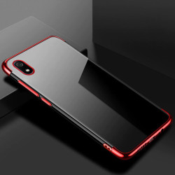 Xiaomi Redmi 7A Kılıf Zore Dört Köşeli Lazer Silikon Kapak Kırmızı