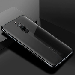 Xiaomi Redmi 8 Case Zore Dört Köşeli Lazer Silicon Cover Black