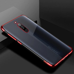 Xiaomi Redmi 8 Case Zore Dört Köşeli Lazer Silicon Cover Red
