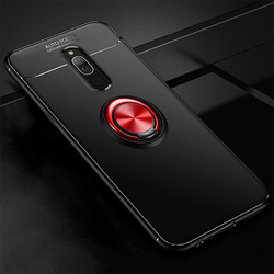 Xiaomi Redmi 8 Kılıf Zore Ravel Silikon Kapak Siyah-Kırmızı