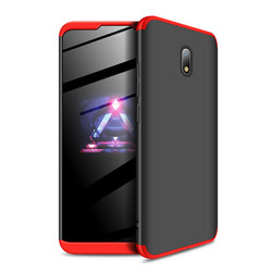 Xiaomi Redmi 8A Kılıf Zore Ays Kapak Siyah-Kırmızı