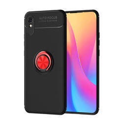 Xiaomi Redmi 9A Case Zore Ravel Silicon Cover Black-Red