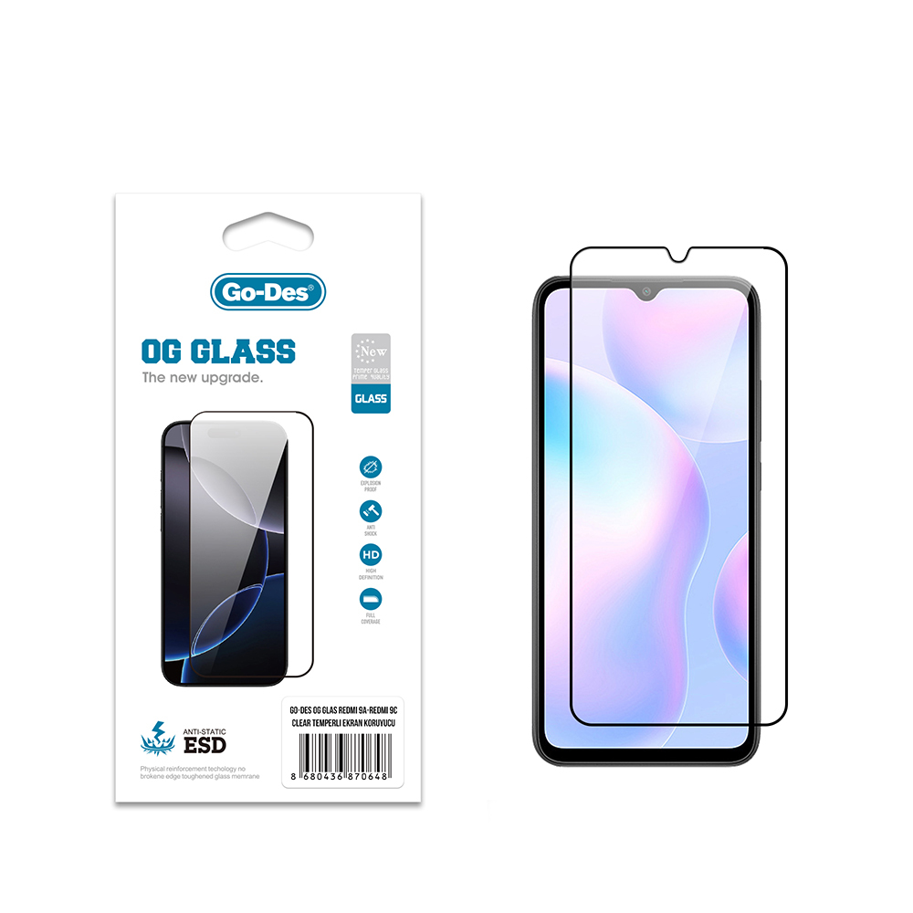 Xiaomi Redmi 9A Go Des OG Glass Antistatik Temperli Cam Ekran Koruyucu - 2