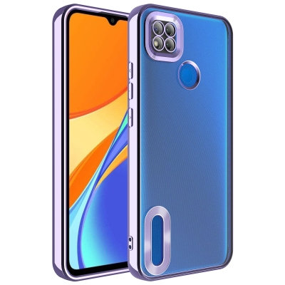 Xiaomi Redmi 9C Case Camera Protected Zore Omega Cover with Showing Logo Lila