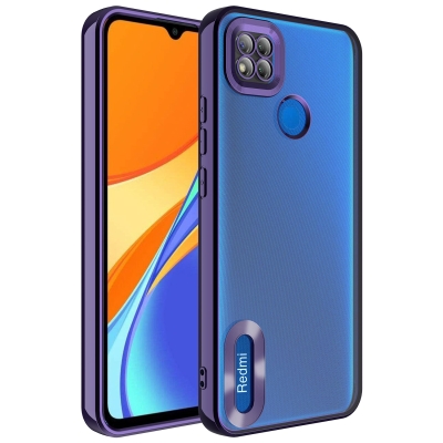 Xiaomi Redmi 9C Case Camera Protected Zore Omega Cover with Showing Logo Derin Mor