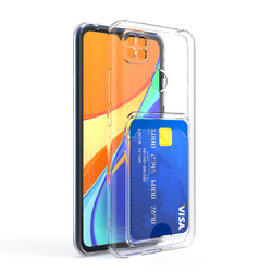 Xiaomi Redmi 9C Case Card Holder Transparent Zore Setra Clear Silicone Cover Colorless