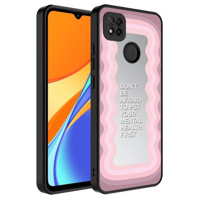 Xiaomi Redmi 9C Case Mirror Patterned Camera Protection Glossy Zore Mirror Cover Ayna