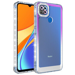 Xiaomi Redmi 9C Case Silvery and Color Transition Design Lens Protected Zore Park Cover Mor-Beyaz