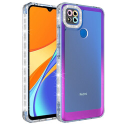 Xiaomi Redmi 9C Case Silvery and Color Transition Design Lens Protected Zore Park Cover Mor-Pembe