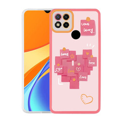Xiaomi Redmi 9C Kılıf Zore M-Fit Desenli Kapak Love Story No2