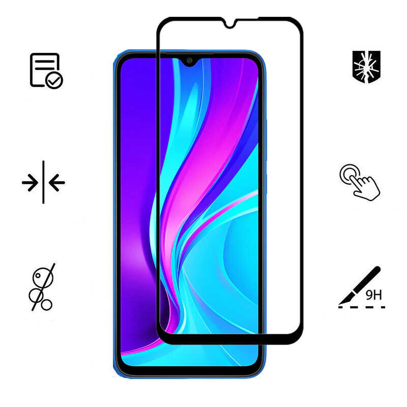 Xiaomi Redmi 9C Zore Kenarları Kırılmaya Dayanıklı Cam Ekran Koruyucu - 3