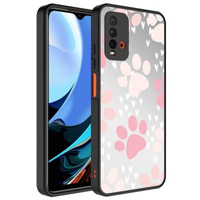 Xiaomi Redmi 9T Case Mirror Patterned Camera Protected Glossy Zore Mirror Cover Pati