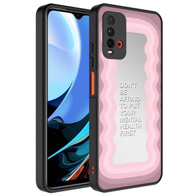 Xiaomi Redmi 9T Case Mirror Patterned Camera Protected Glossy Zore Mirror Cover Ayna