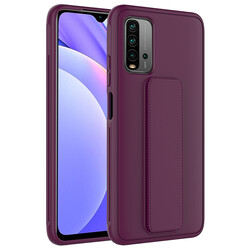 Xiaomi Redmi 9T Case Zore Qstand Cover Plum