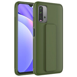 Xiaomi Redmi 9T Case Zore Qstand Cover Dark Green