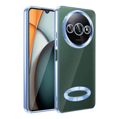 Xiaomi Redmi A3 4G 2024 Case Camera Protection Zore Omega Cover Showing Logo Sierra Mavi