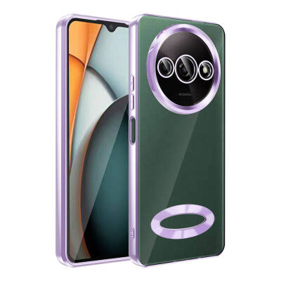 Xiaomi Redmi A3 4G 2024 Case Camera Protection Zore Omega Cover Showing Logo Lila