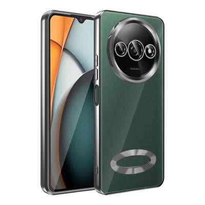 Xiaomi Redmi A3 4G 2024 Case Camera Protection Zore Omega Cover Showing Logo Black