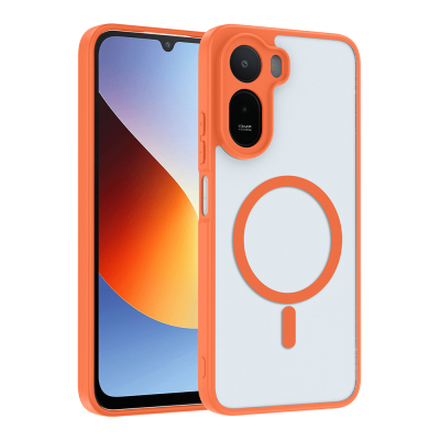 Xiaomi Redmi A7 Pro Case M-safe Charging Enabled Zore Babet Cover Orange
