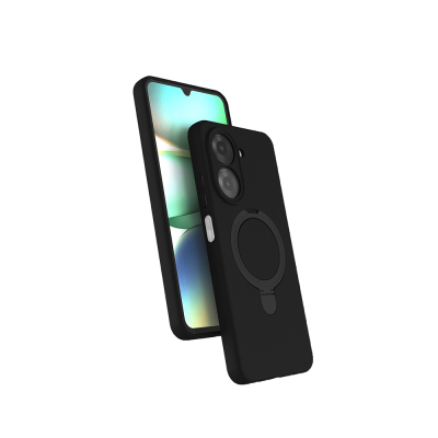 Xiaomi Redmi A7 Pro Case M-safe Charging Stand Zore Samara Cover Black