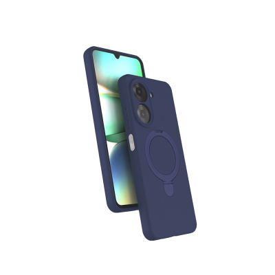 Xiaomi Redmi A7 Pro Kılıf M-safe Şarj Özellikli Standlı Zore Samara Kapak Lacivert