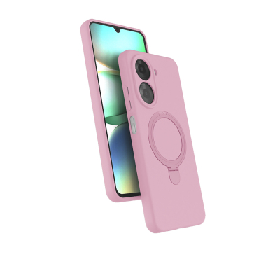 Xiaomi Redmi A7 Pro Kılıf M-safe Şarj Özellikli Standlı Zore Samara Kapak Pembe