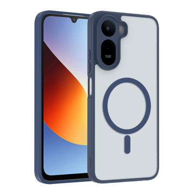 Xiaomi Redmi A7 Pro Kılıf M-safe Şarj Özellikli Zore Babet Kapak Lacivert