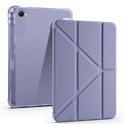Xiaomi Redmi K Pad Kılıf Zore Tri Folding Kalem Bölmeli Standlı Kılıf Mor