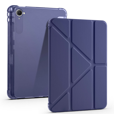 Xiaomi Redmi K Pad Kılıf Zore Tri Folding Kalem Bölmeli Standlı Kılıf Lacivert