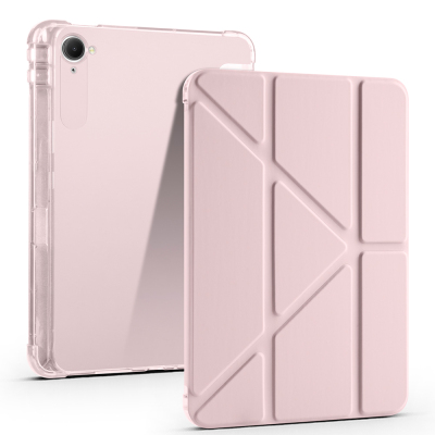 Xiaomi Redmi K Pad Kılıf Zore Tri Folding Kalem Bölmeli Standlı Kılıf Rose Gold